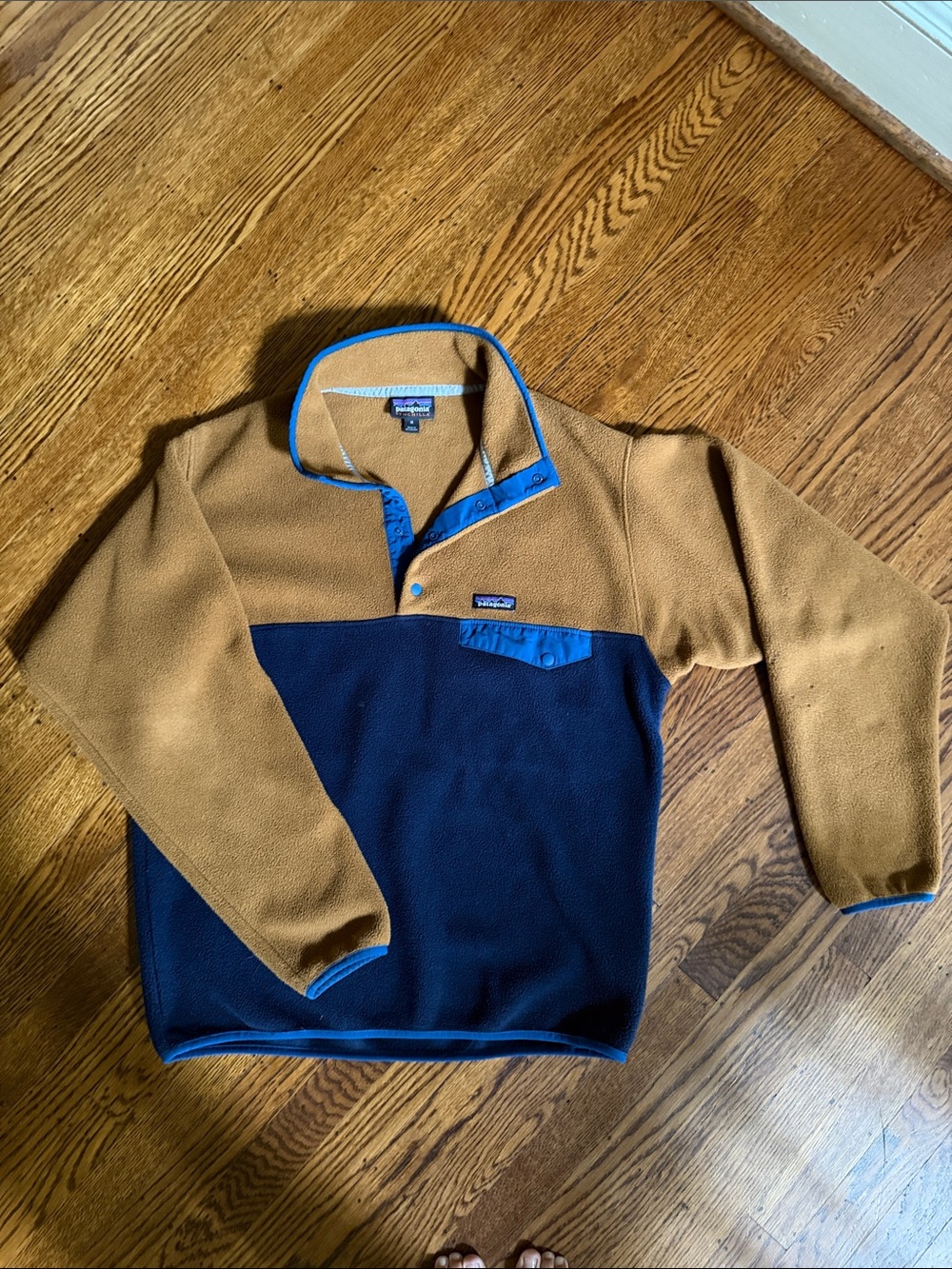 Patagonia Retro Snap-T Fleece Pullover - Tan & Navy